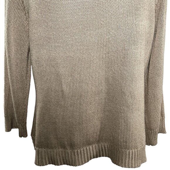 NY Collection Tan Cardigan Sweater XL V-Neck Knit Casual Layer - Picture 9 of 12